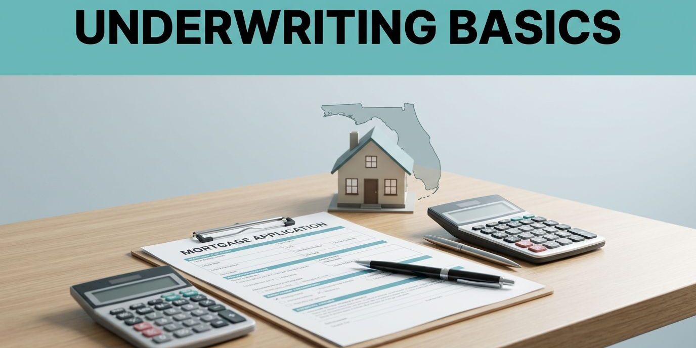 Professional Mortgage Underwriting Desk Scene What Florida Mortgage Underwriters Check First