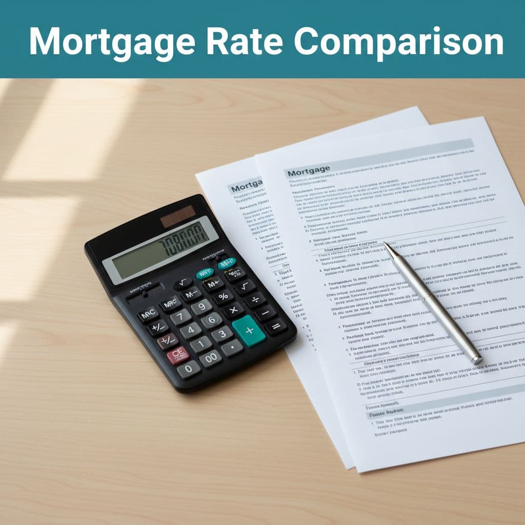 fixed rate vs arm mortgages comparison on a desk with calculator and loan papers
